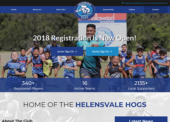 Helensvale Hogs website example