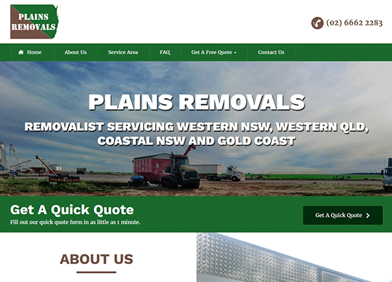 Plains Removals School website example