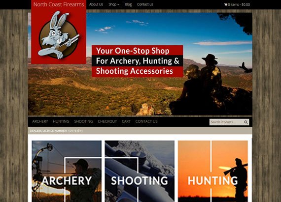 North Coast Fire Arms Online Store website example